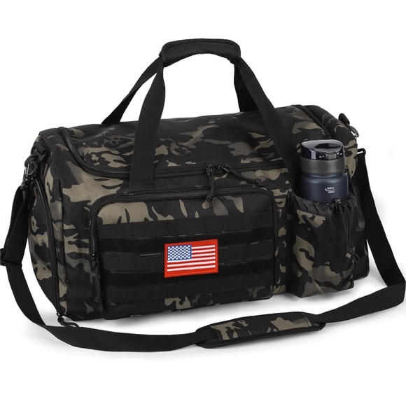 Other - Camouflage Duffel Bag with Flag Patch